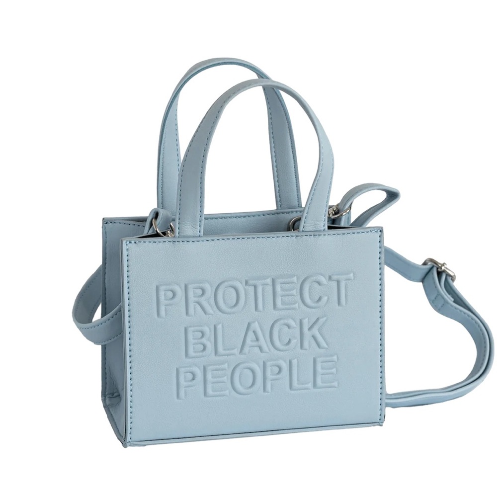 Protect Black People mini Blue purse